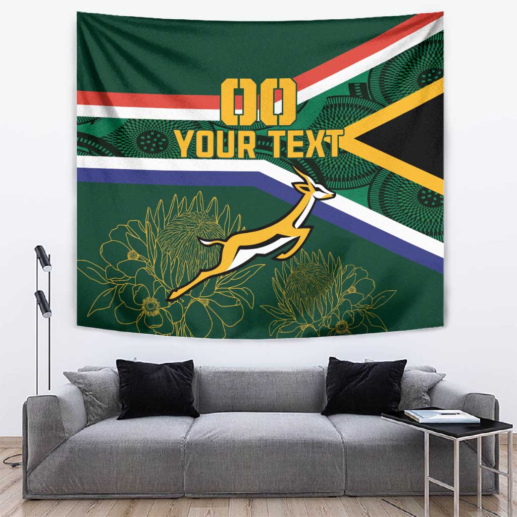 Springboks Pattern Custom South Africa Rugby Tapestry Springboks Mascot African Pattern by ...