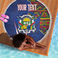 Personalized Central African Republic Coat Of Arms Beach Blanket Kente Pattern
