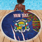 Personalized Central African Republic Coat Of Arms Beach Blanket Kente Pattern