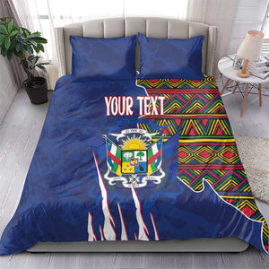 Personalized Central African Republic Coat Of Arms Bedding Set Kente Pattern