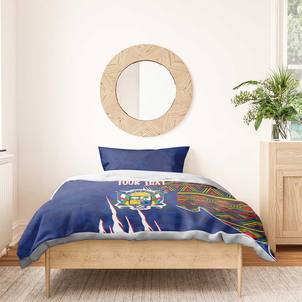 Personalized Central African Republic Coat Of Arms Bedding Set Kente Pattern