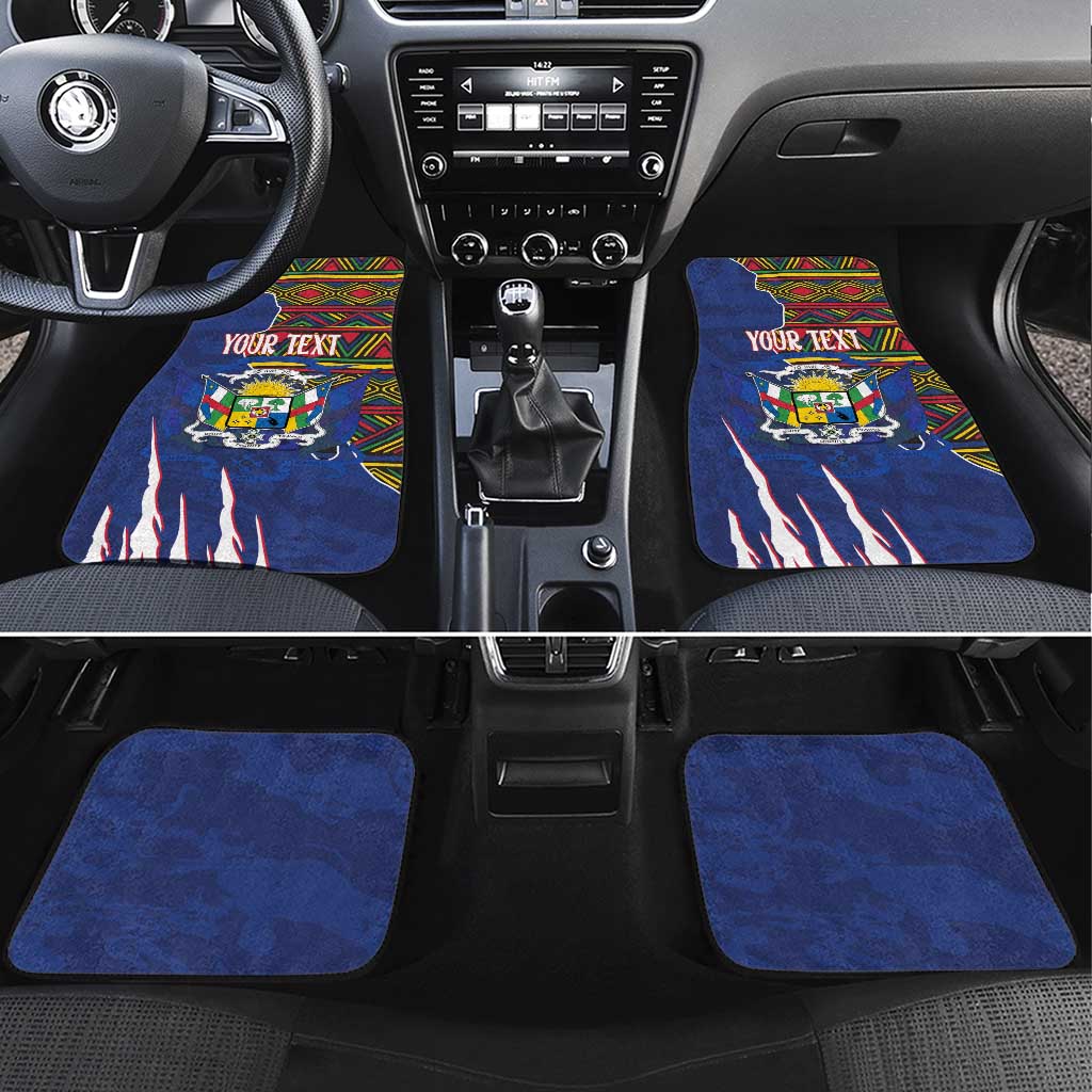 Personalized Central African Republic Coat Of Arms Car Mats Kente Pattern