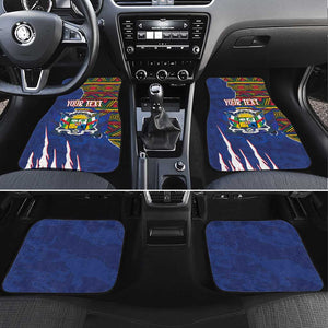 Personalized Central African Republic Coat Of Arms Car Mats Kente Pattern