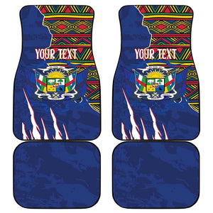Personalized Central African Republic Coat Of Arms Car Mats Kente Pattern