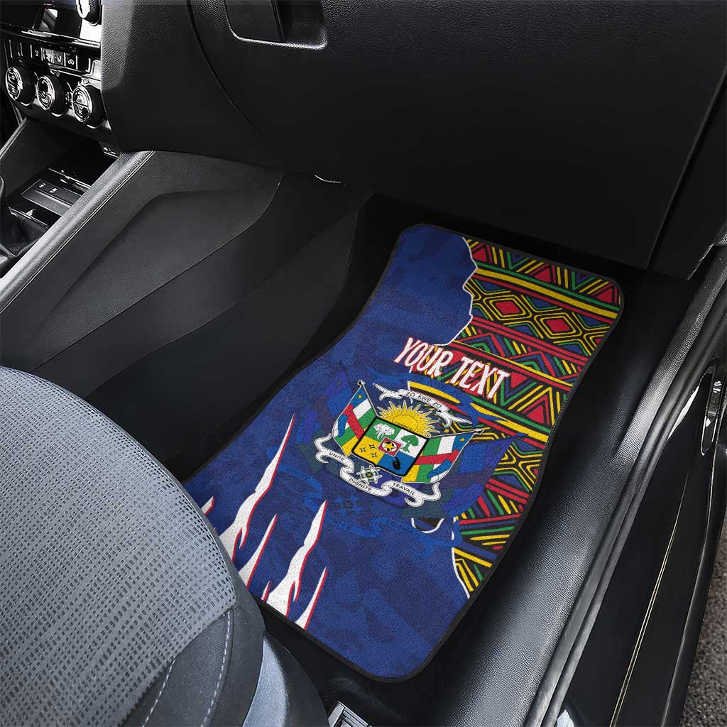 Personalized Central African Republic Coat Of Arms Car Mats Kente Pattern