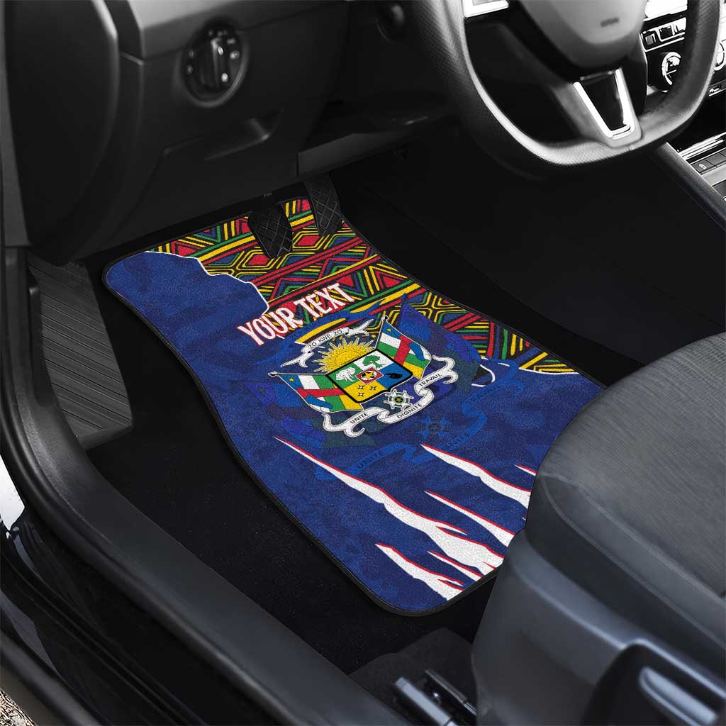 Personalized Central African Republic Coat Of Arms Car Mats Kente Pattern