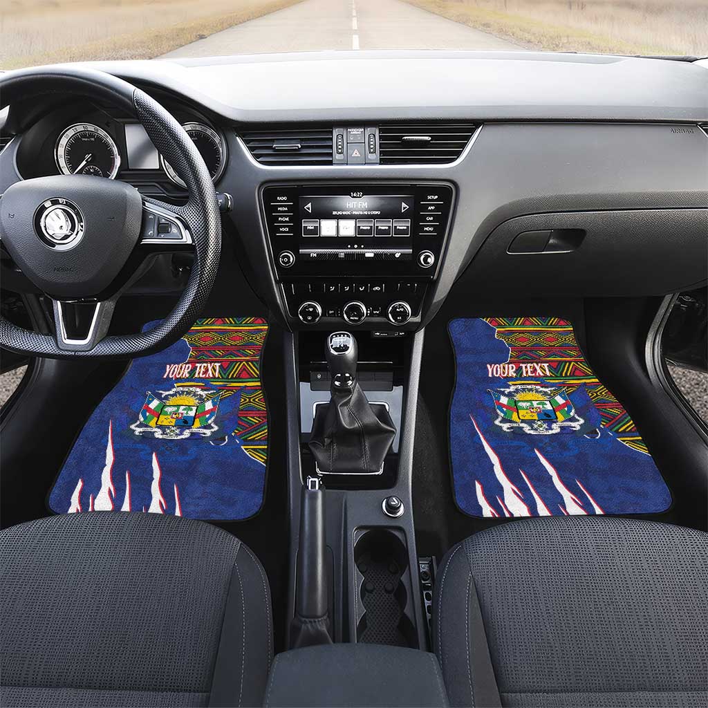 Personalized Central African Republic Coat Of Arms Car Mats Kente Pattern