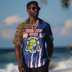 Personalized Central African Republic Coat Of Arms Hawaiian Shirt Kente Pattern