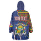 Personalized Central African Republic Coat Of Arms Kid Wearable Blanket Hoodie Kente Pattern