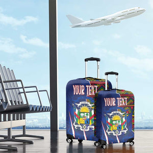 Personalized Central African Republic Coat Of Arms Luggage Cover Kente Pattern