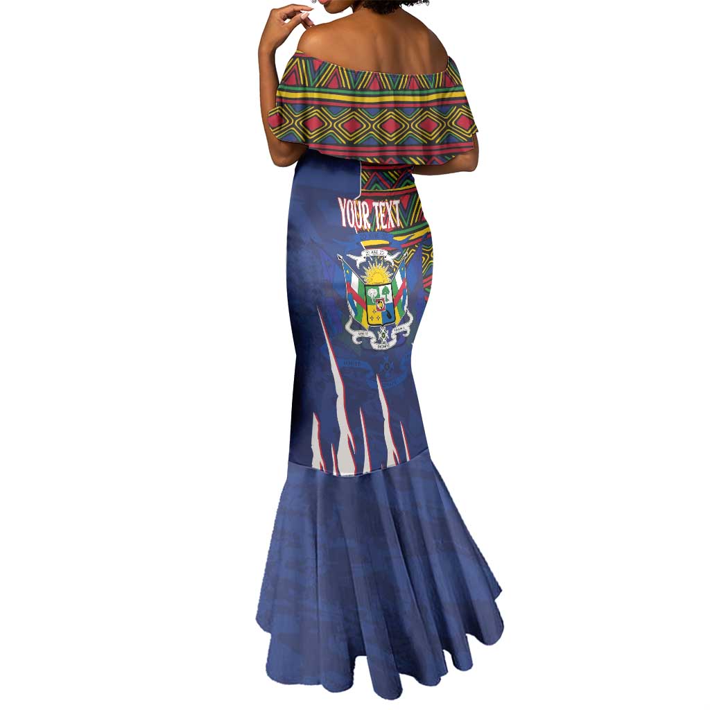 Personalized Central African Republic Coat Of Arms Mermaid Dress Kente Pattern