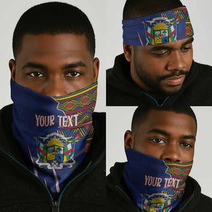 Personalized Central African Republic Coat Of Arms Neck Gaiter Kente Pattern LT18