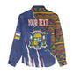 Personalized Central African Republic Coat Of Arms Women Casual Shirt Kente Pattern LT18