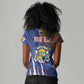 Personalized Central African Republic Coat Of Arms Women V-Neck T-Shirt Kente Pattern