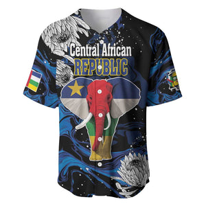 Personalized Central African Republic Baseball Jersey Elephant With King Protea