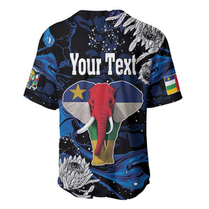Personalized Central African Republic Baseball Jersey Elephant With King Protea