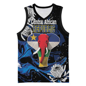 Personalized Central African Republic Basketball Jersey Elephant With King Protea - African Pride