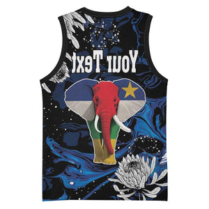 Personalized Central African Republic Basketball Jersey Elephant With King Protea - African Pride