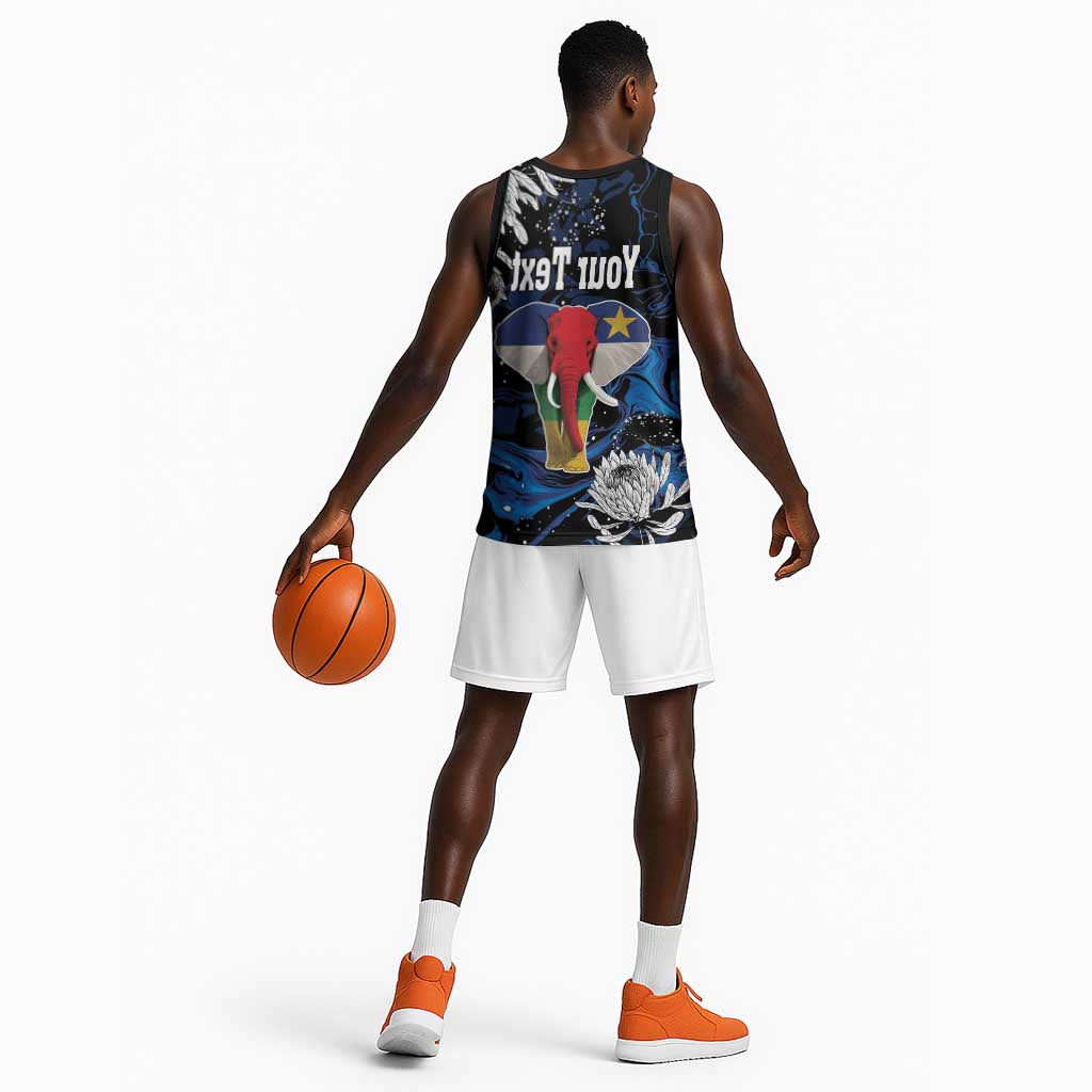 Personalized Central African Republic Basketball Jersey Elephant With King Protea - African Pride