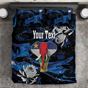 Personalized Central African Republic Bedding Set Elephant With King Protea