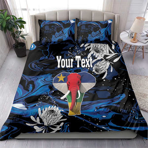 Personalized Central African Republic Bedding Set Elephant With King Protea