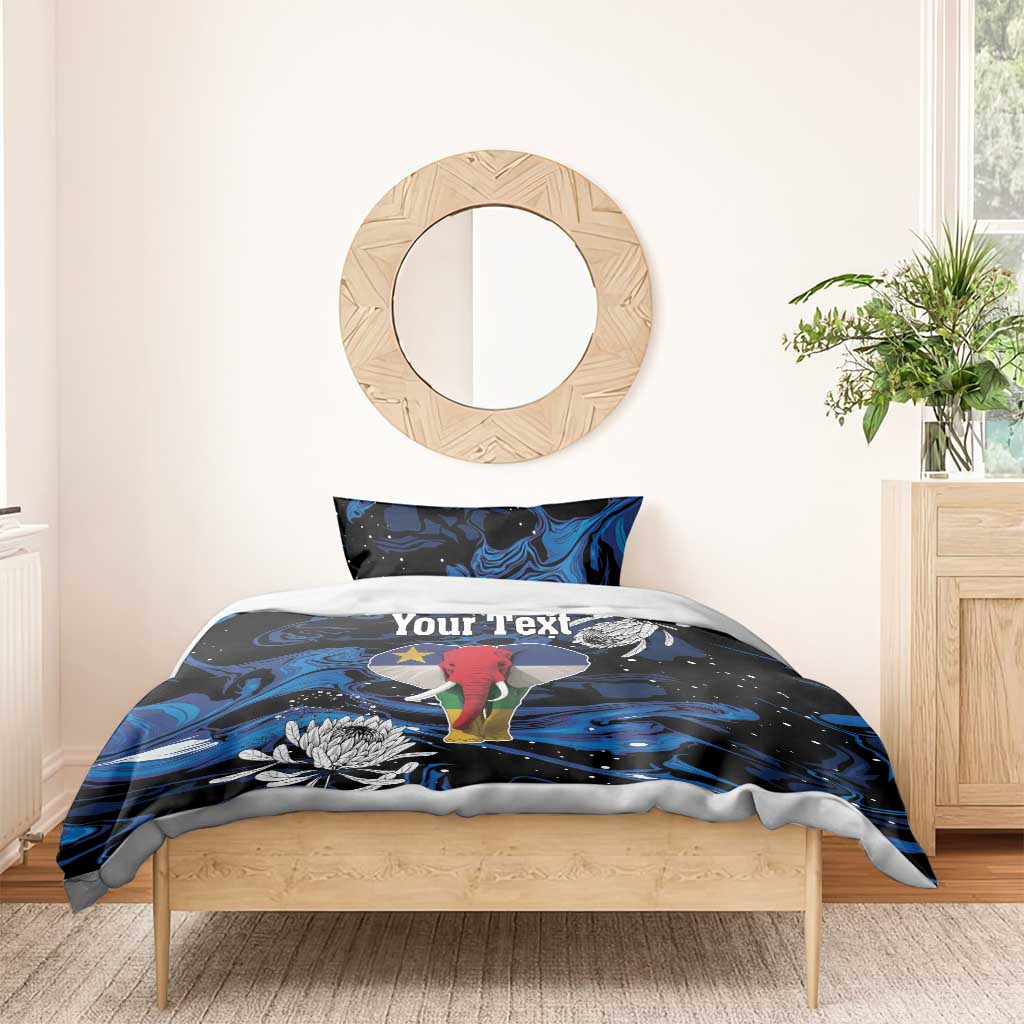 Personalized Central African Republic Bedding Set Elephant With King Protea