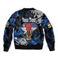 Personalized Central African Republic Bomber Jacket Elephant With King Protea