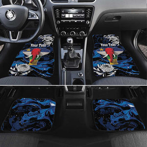 Personalized Central African Republic Car Mats Elephant With King Protea