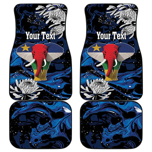 Personalized Central African Republic Car Mats Elephant With King Protea