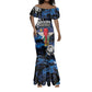 Personalized Central African Republic Mermaid Dress Elephant With King Protea