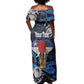 Personalized Central African Republic Off Shoulder Maxi Dress Elephant With King Protea