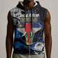 Personalized Central African Republic Sleeveless Zip Hoodie Elephant With King Protea - African Pride