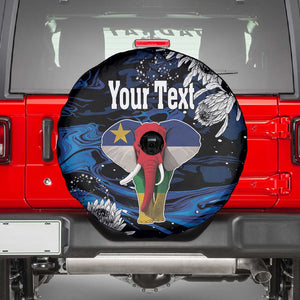 Personalized Central African Republic Spare Tire Cover Elephant With King Protea
