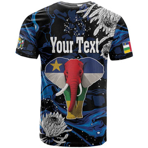 Personalized Central African Republic T shirt Elephant With King Protea