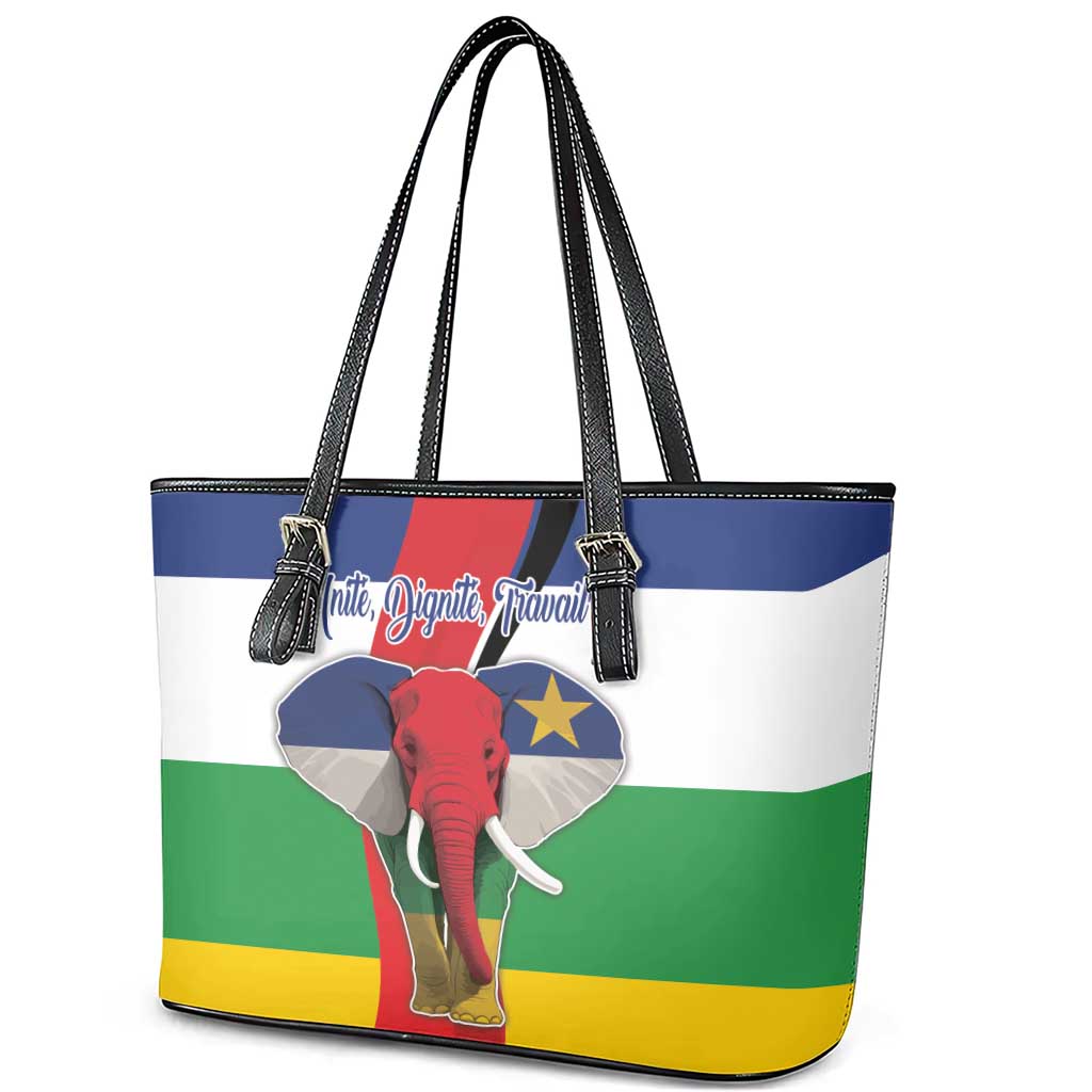Central African Republic Republic Day 1958 Leather Tote Bag Zo Kwe Zo - Flag Style