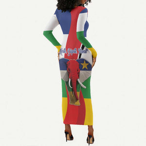 Central African Republic Republic Day 1958 Long Sleeve Bodycon Dress Zo Kwe Zo - Flag Style LT18