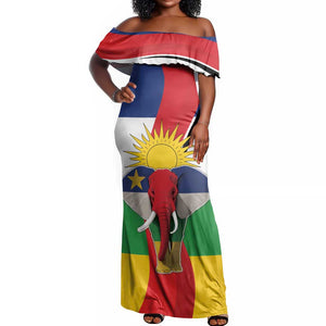 Central African Republic Republic Day 1958 Off Shoulder Maxi Dress Zo Kwe Zo - Flag Style