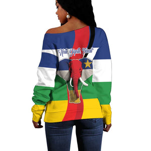Central African Republic Republic Day 1958 Off Shoulder Sweater Zo Kwe Zo - Flag Style