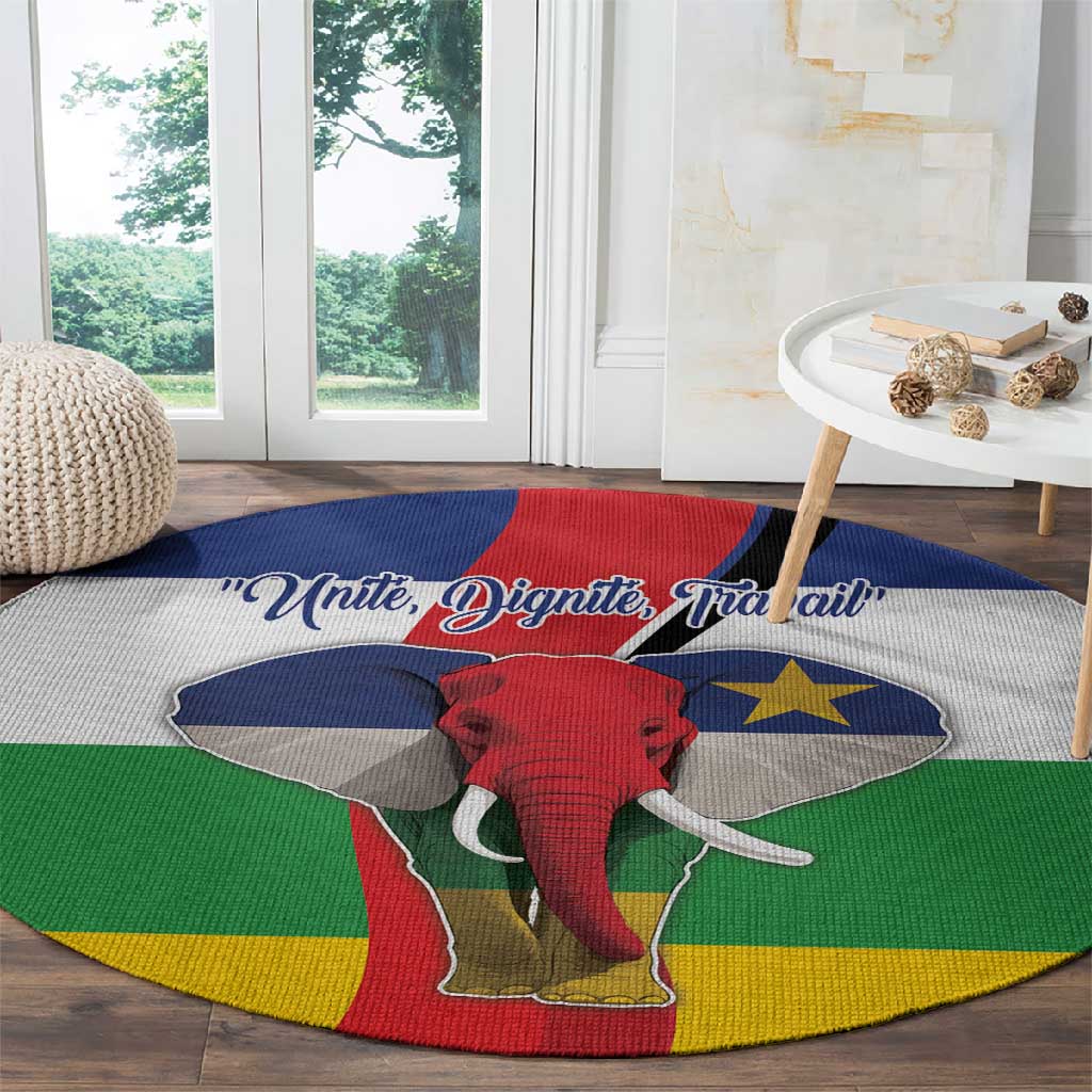 Central African Republic Republic Day 1958 Round Carpet Zo Kwe Zo - Flag Style