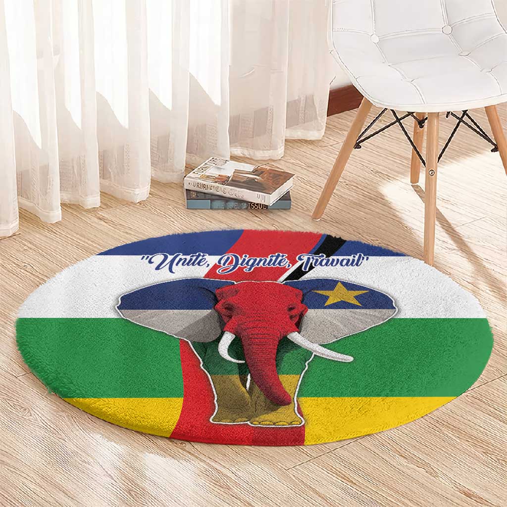 Central African Republic Republic Day 1958 Round Carpet Zo Kwe Zo - Flag Style