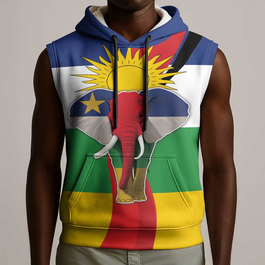Central African Republic Republic Day 1958 Sleeveless Hoodie Zo Kwe Zo - Flag Style - African Pride