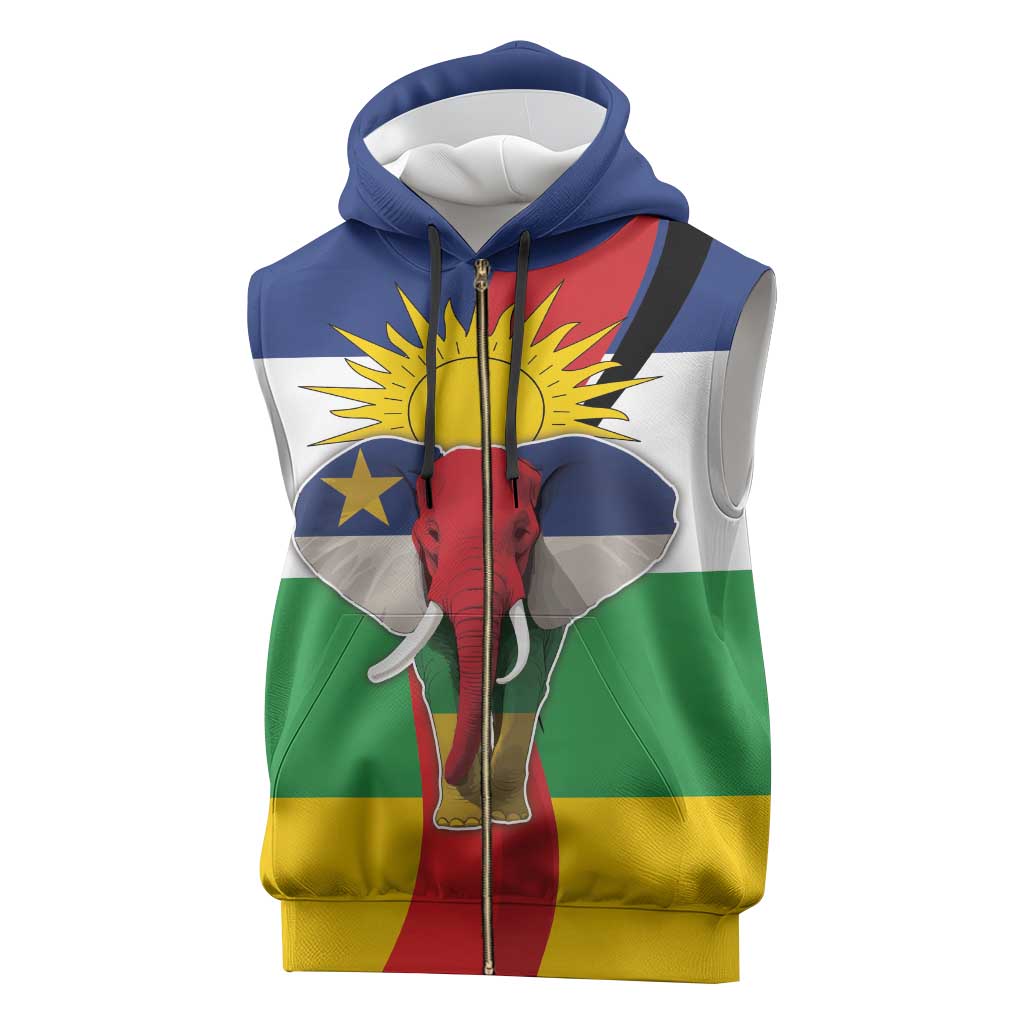 Central African Republic Republic Day 1958 Sleeveless Zip Hoodie Zo Kwe Zo - Flag Style - African Pride