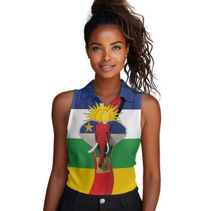 Central African Republic Republic Day 1958 Women Sleeveless Polo Shirt Zo Kwe Zo - Flag Style