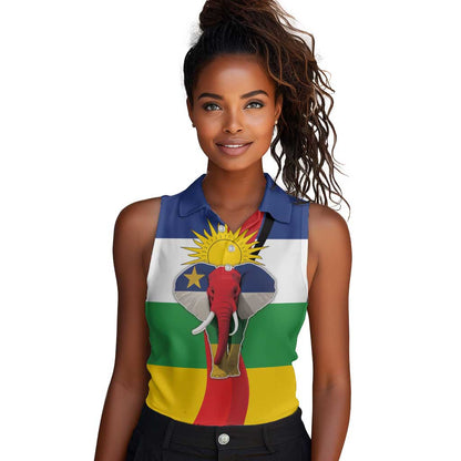 Central African Republic Republic Day 1958 Women Sleeveless Polo Shirt Zo Kwe Zo - Flag Style