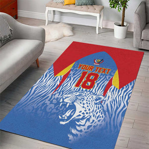 Custom DR Congo Football 2026 Area Rug Leopard Power Fan Style