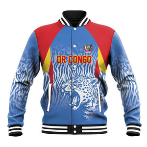 Custom DR Congo Football 2026 Baseball Jacket Leopard Power Fan Style