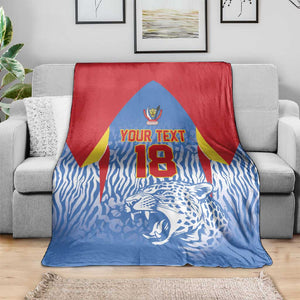 Custom DR Congo Football 2026 Blanket Leopard Power Fan Style