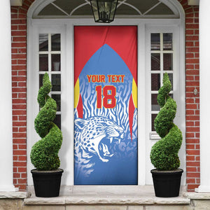 Custom DR Congo Football 2026 Door Cover Leopard Power Fan Style