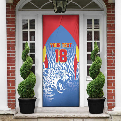 Custom DR Congo Football 2026 Door Cover Leopard Power Fan Style