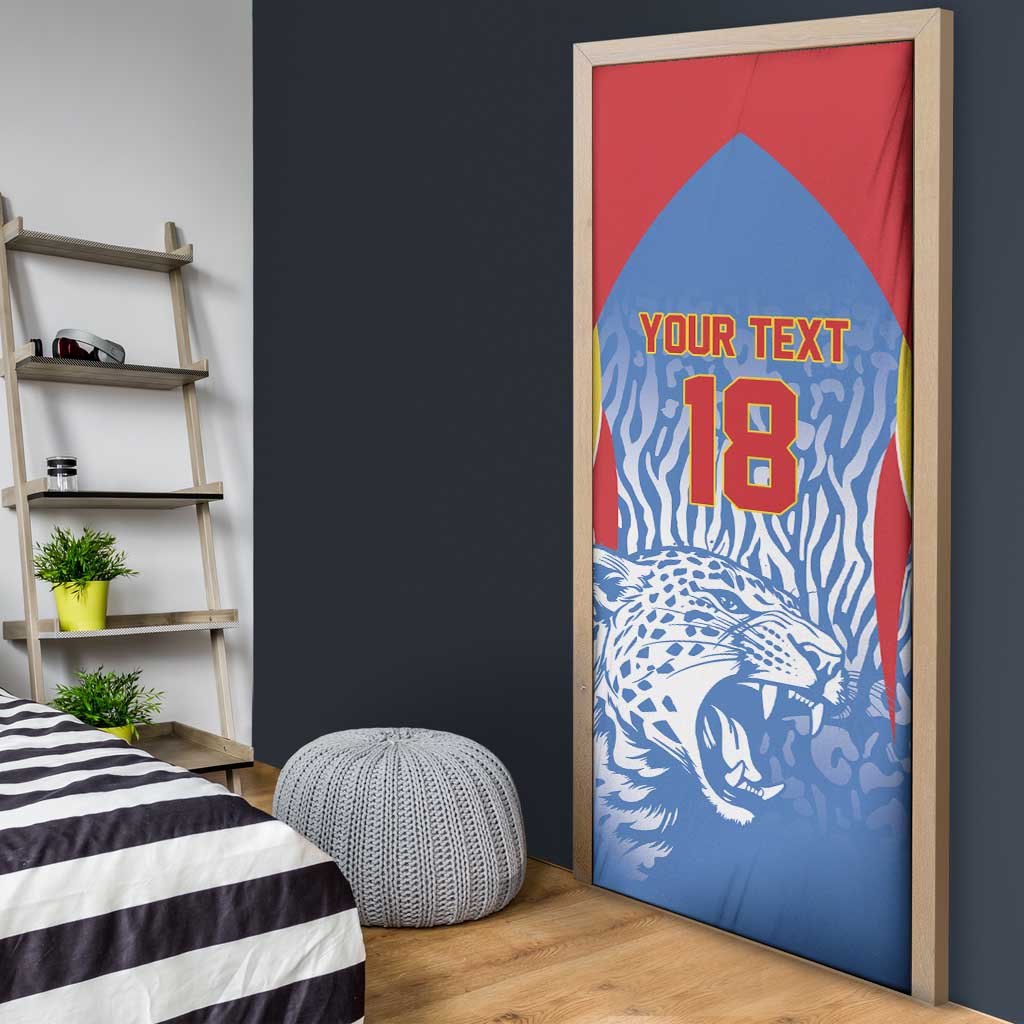Custom DR Congo Football 2026 Door Cover Leopard Power Fan Style